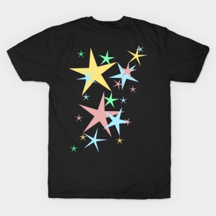 A Cluster of Colorful Stars in a black sky T-Shirt